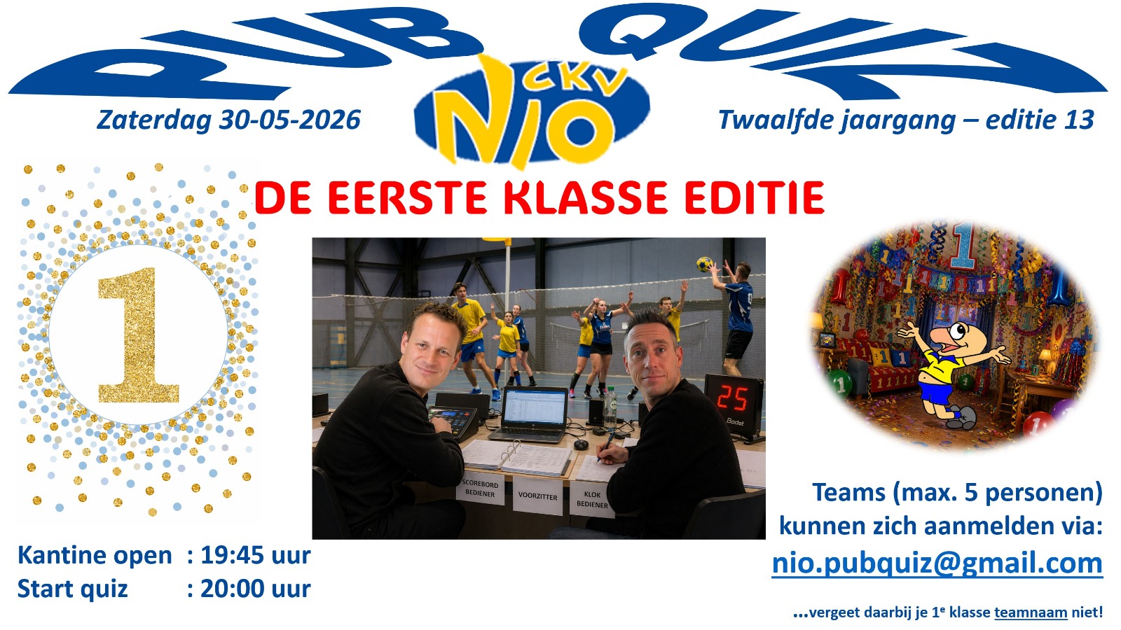 Pubquiz 1ste klasse editie